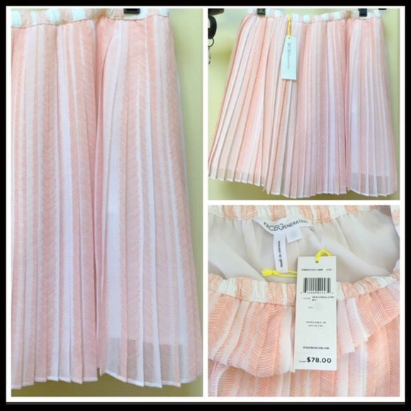 BCBGENERATION PLEATED CHIFFON PASTEL MINI SKIRT - Picture 5 of 8